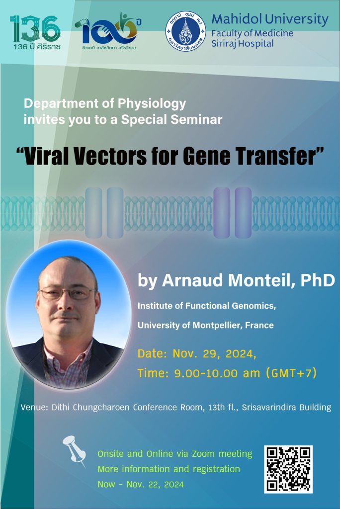 Viral Vectors for Gene Transfer by Dr. Arnaud Monteil